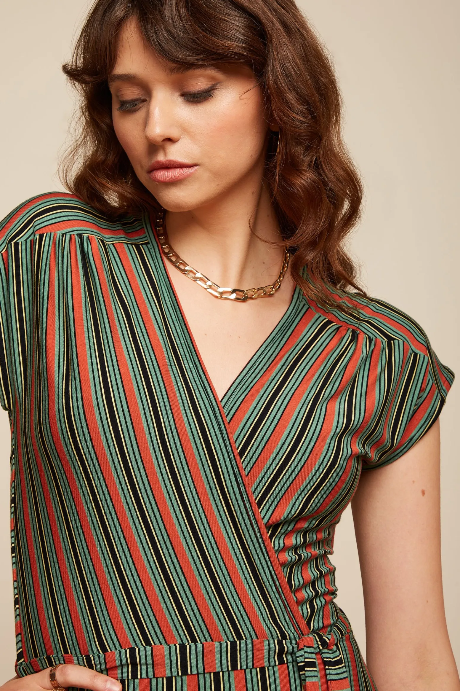 King Louie Jurken|Abigail Dress Castillo Stripe Black
