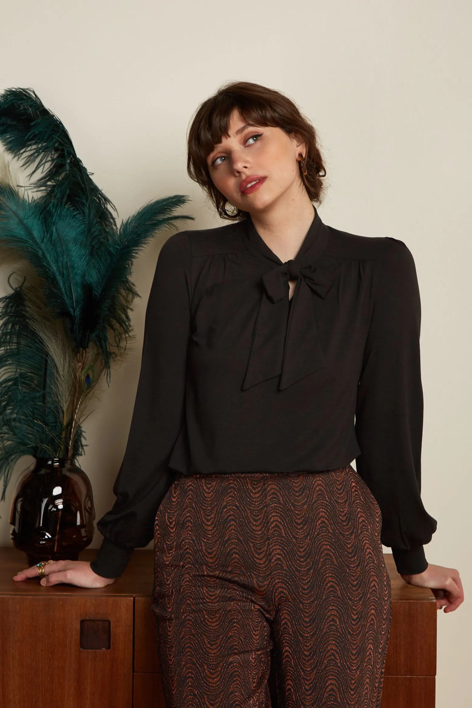 King Louie Tops & Shirts|Amalia Top Ecovero Light Black