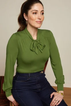 King Louie Tops & Shirts|Amalia Top Ecovero Light Olive Green