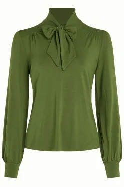 King Louie Tops & Shirts|Amalia Top Ecovero Light Olive Green
