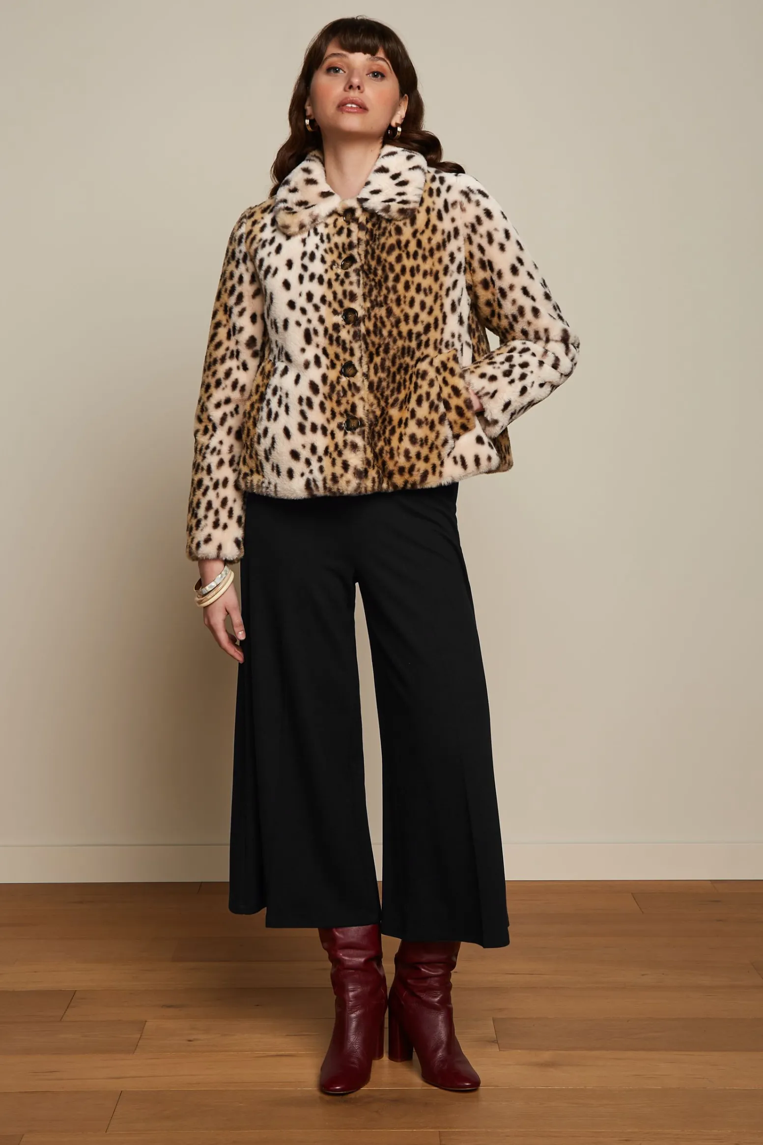 King Louie Jassen & Blazers|Anais Coat Cheetah Fur Ivory