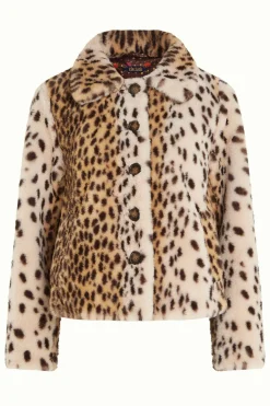 King Louie Jassen & Blazers|Anais Coat Cheetah Fur Ivory
