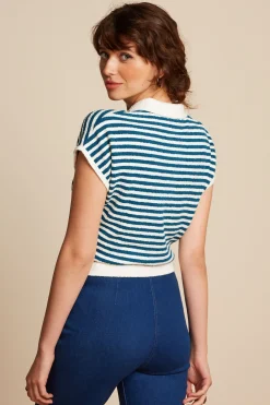 King Louie Tops & Shirts|Ann Polo Top Dee Dee Lapis Blue