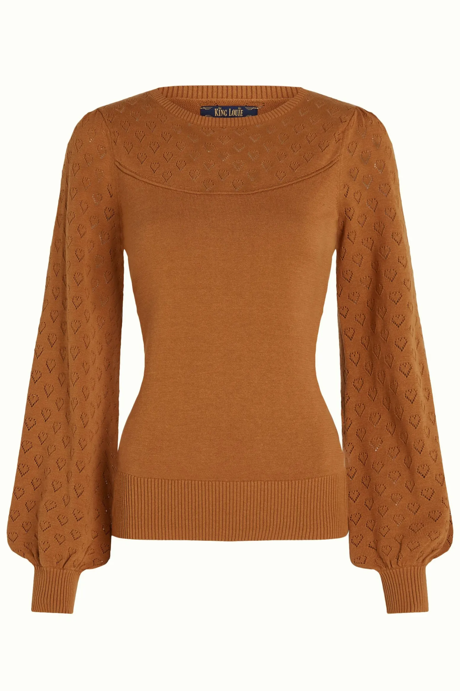 King Louie Tops & Shirts|Bell Yoke Top Heart Ajour Maple Orange