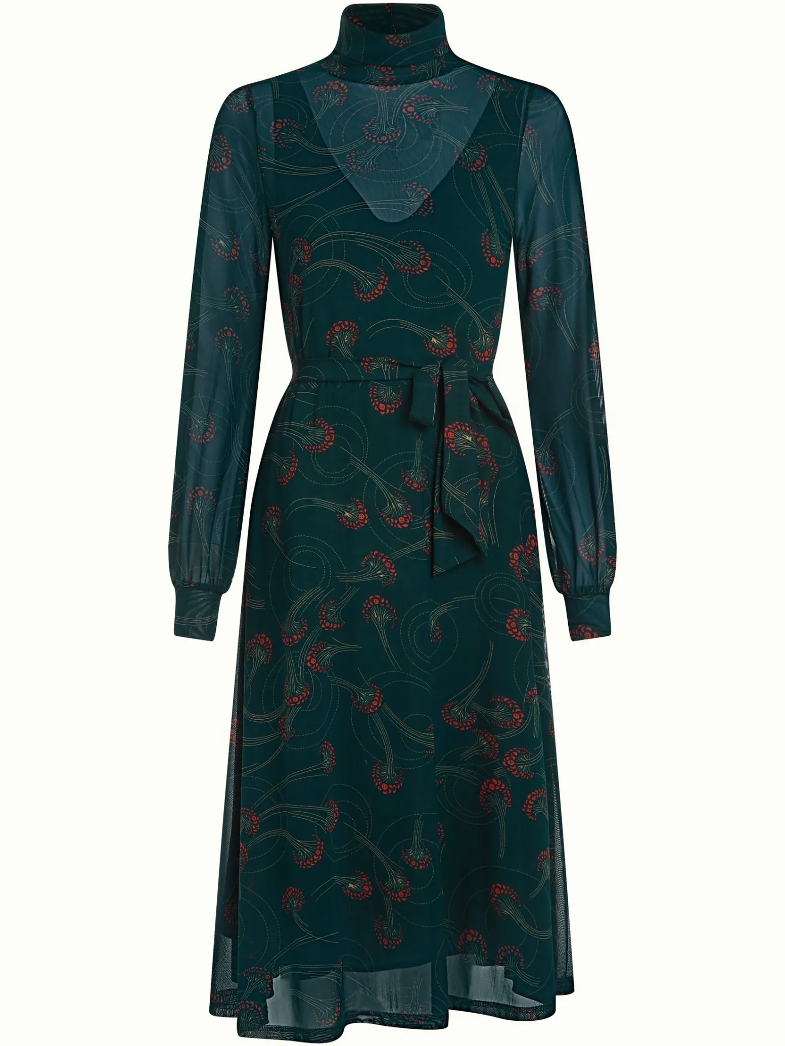 King Louie Jurken|Betsy Rollneck Dress Allure Pine Green