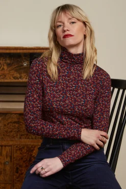 King Louie Tops & Shirts|Betsy Rollneck Top Autumn Storm Blue