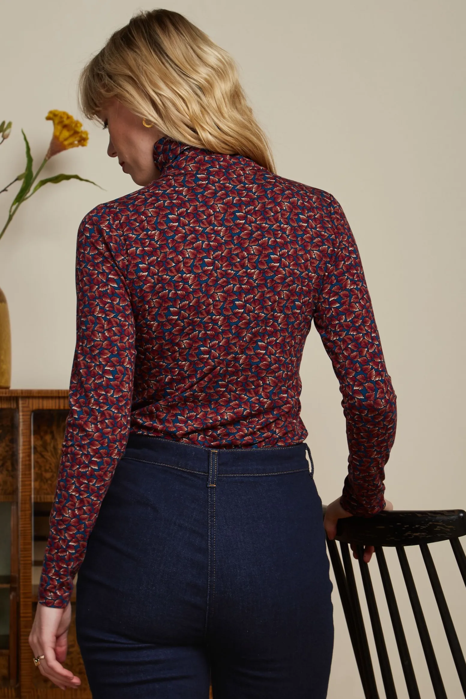 King Louie Tops & Shirts|Betsy Rollneck Top Autumn Storm Blue