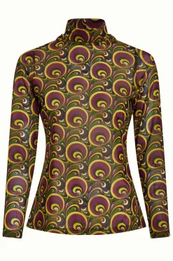 King Louie Tops & Shirts|Betsy Rollneck Top Patchouli Olive Green
