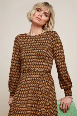 King Louie Jurken|Betty Bellsleeve Dress Dandy Black