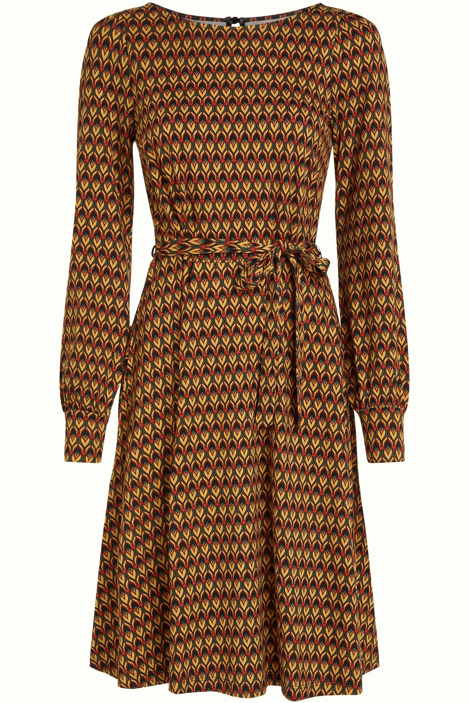 King Louie Jurken|Betty Bellsleeve Dress Dandy Black