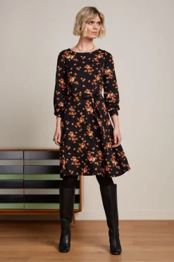 King Louie Jurken|Betty Bellsleeve Dress Rivera Black