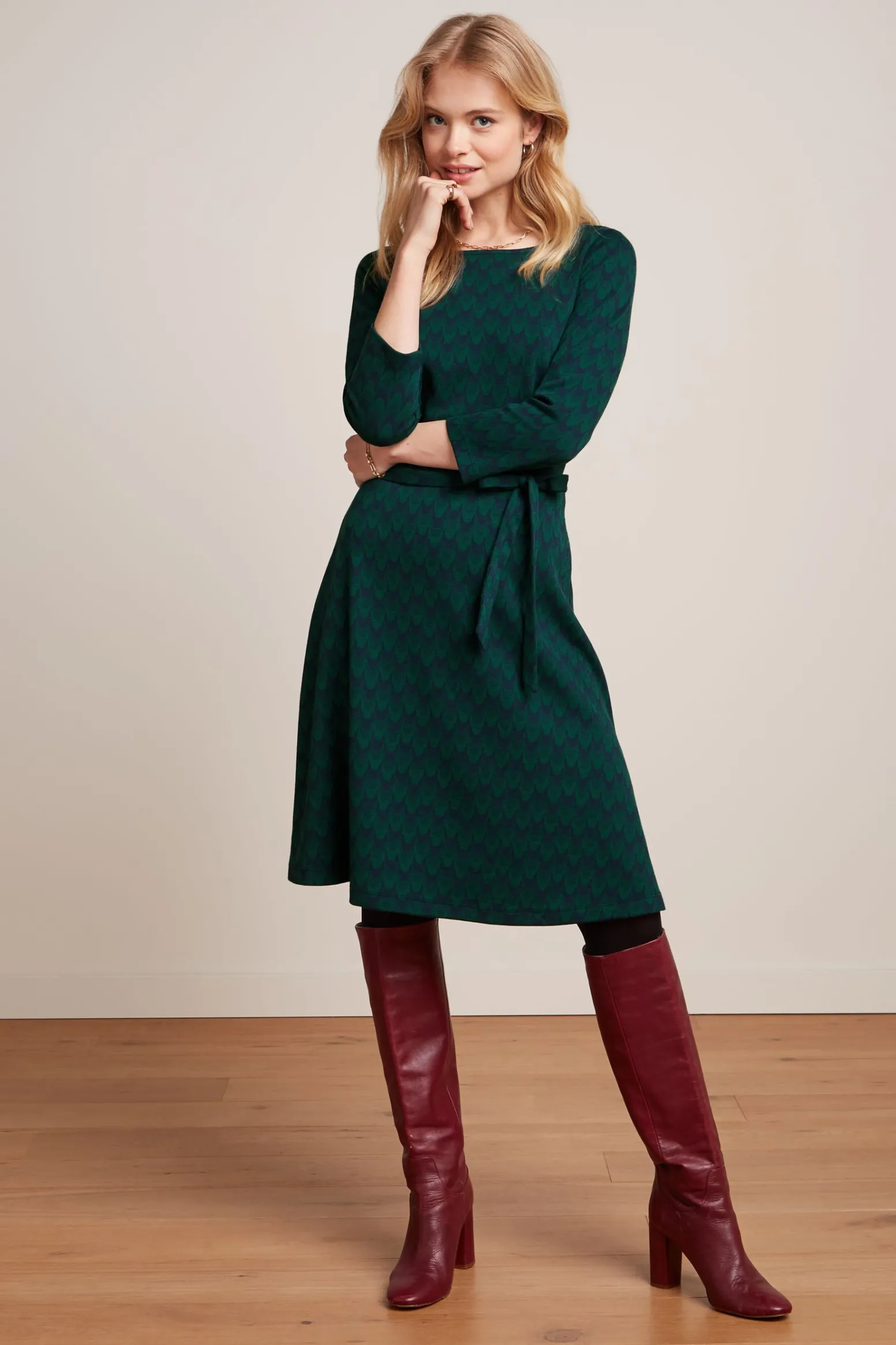 King Louie Jurken|Betty Dress Duffy Jacquard Evening Blue