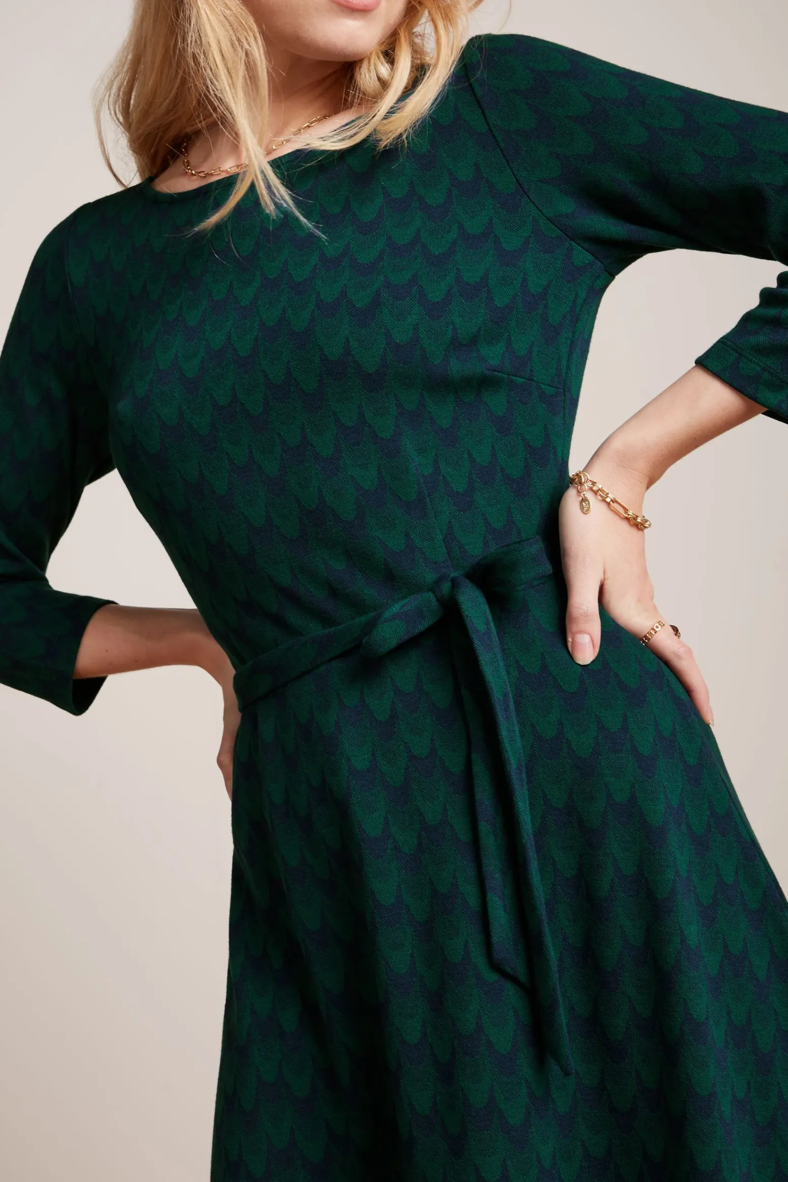 King Louie Jurken|Betty Dress Duffy Jacquard Evening Blue