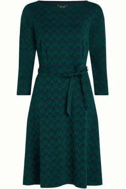 King Louie Jurken|Betty Dress Duffy Jacquard Evening Blue