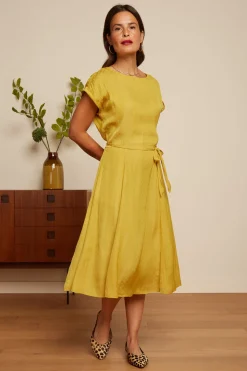 King Louie Jurken|Betty Loose Fit Dress Bisque Tuscan Yellow