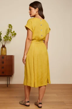 King Louie Jurken|Betty Loose Fit Dress Bisque Tuscan Yellow