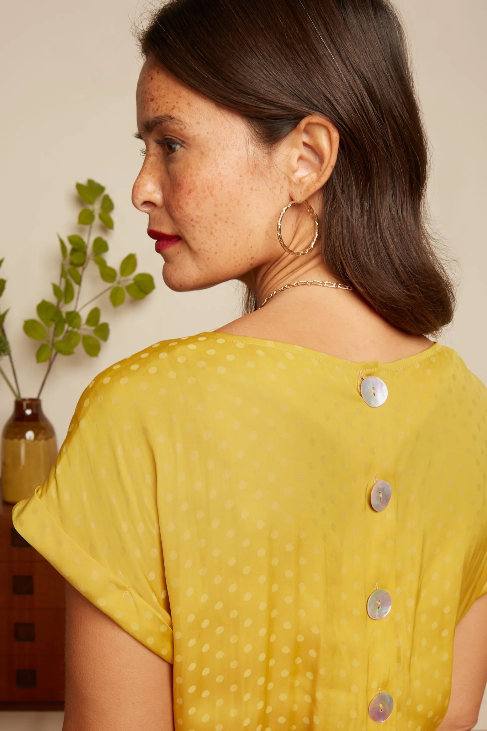 King Louie Jurken|Betty Loose Fit Dress Bisque Tuscan Yellow