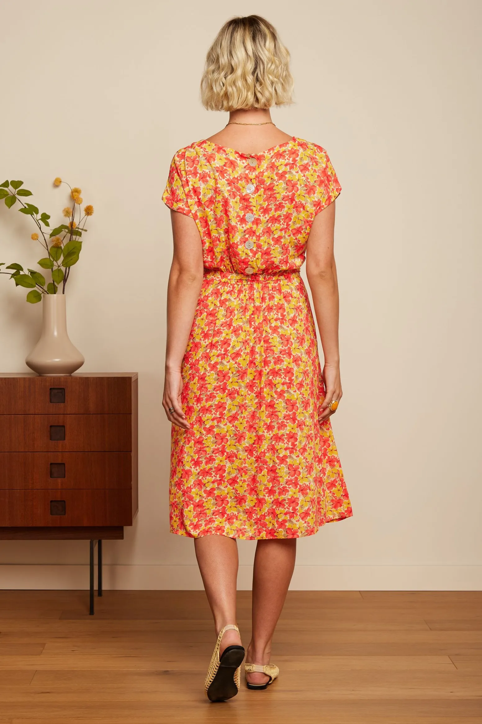 King Louie Jurken|Betty Loose Fit Dress Doree Fiesta Red