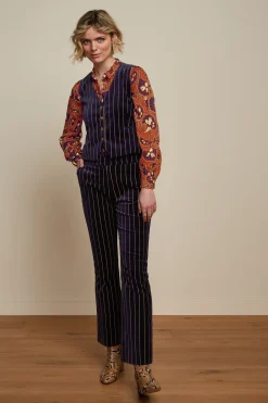 King Louie Tops & Shirts|Bianca Gilet Pinstripe Blue