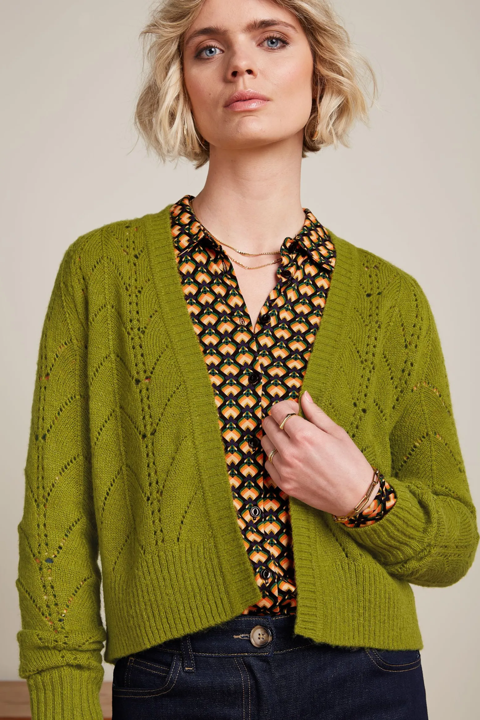 King Louie Vesten|Blanca Cardi Farfalle Guacemole