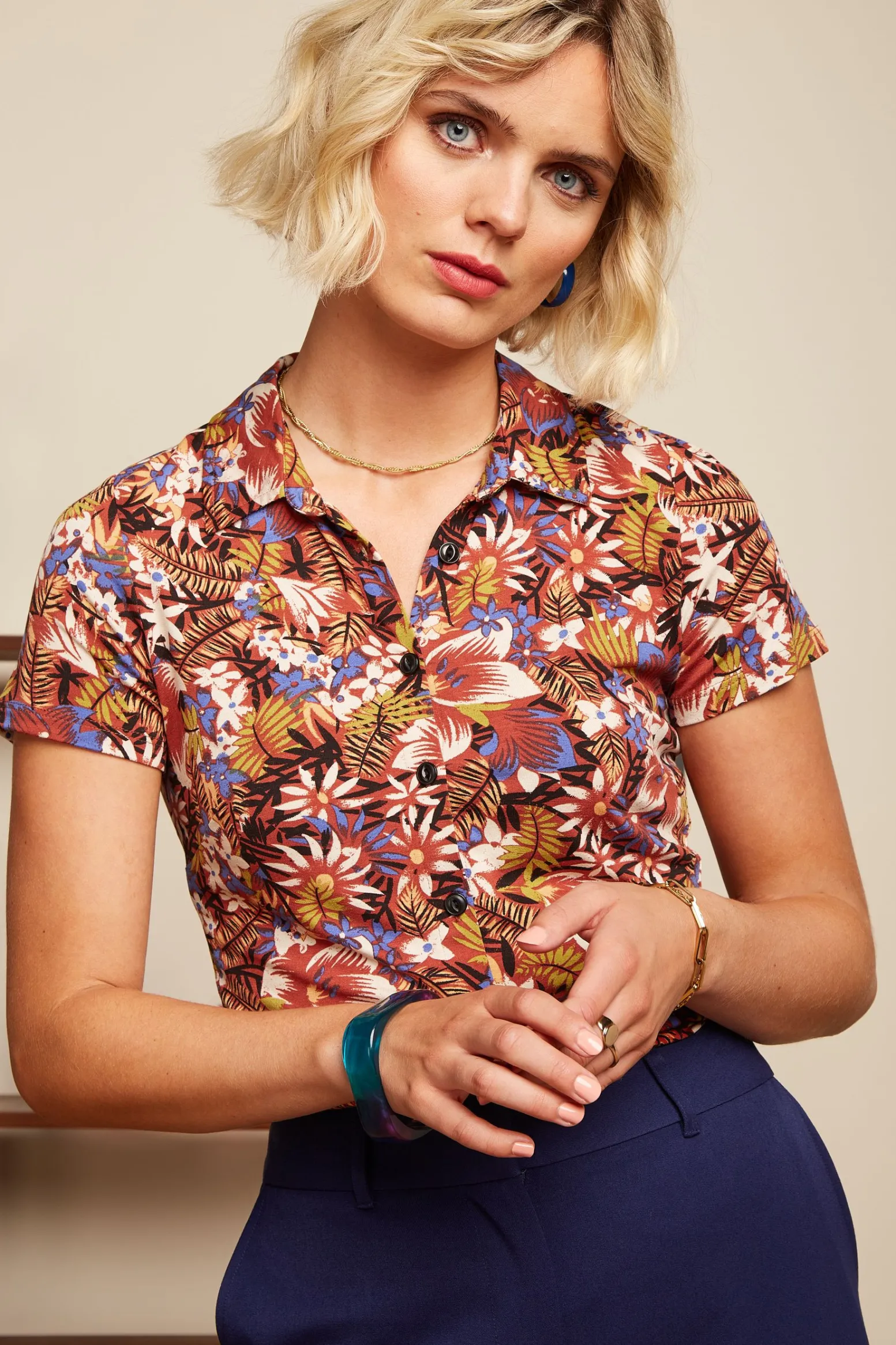 King Louie Blouses|Blouse Madeleine Sienna Red