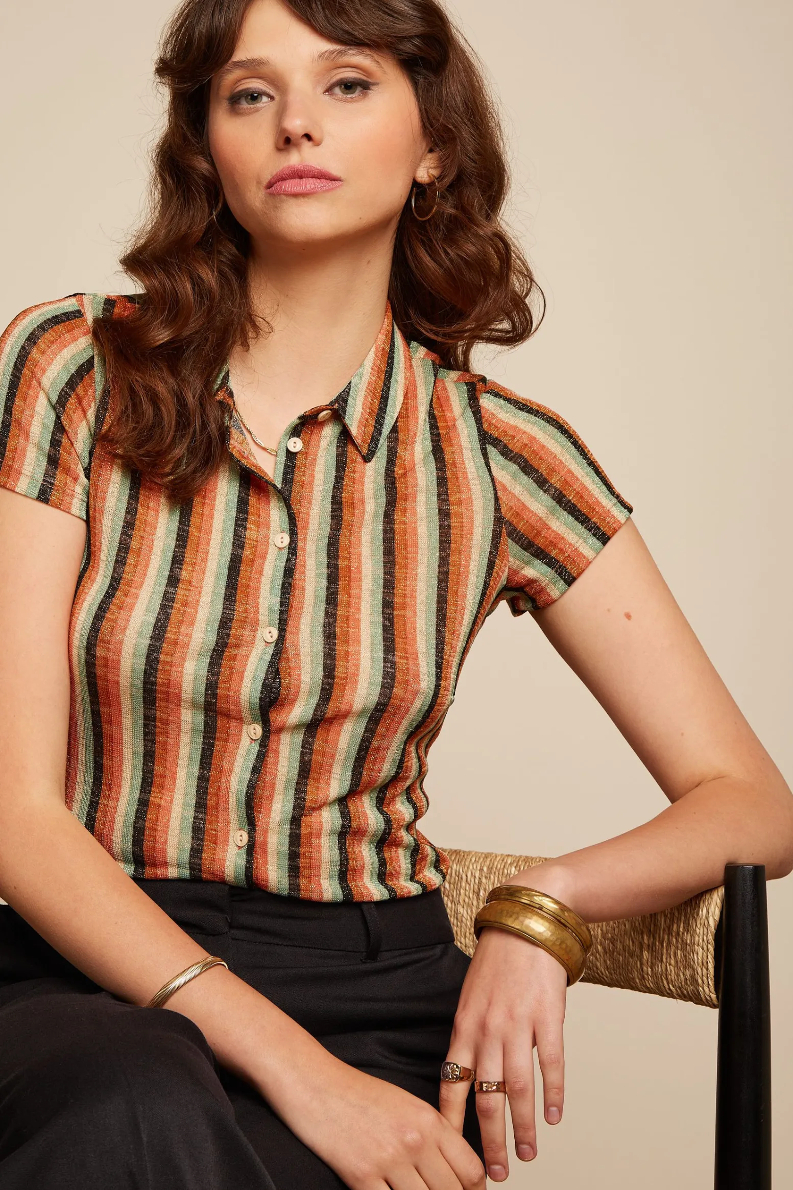 King Louie Blouses|Blouse Piso Stripe Black