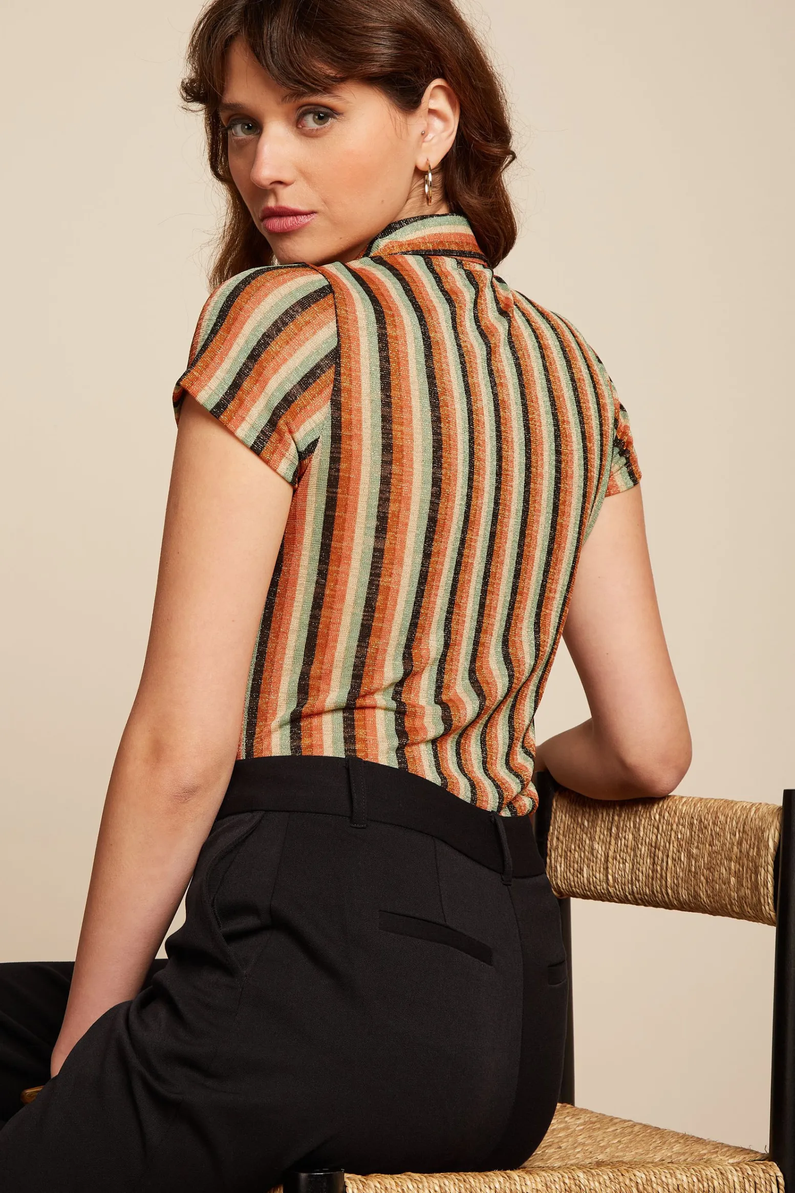 King Louie Blouses|Blouse Piso Stripe Black