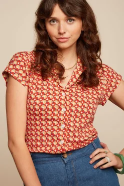 King Louie Blouses|Blouse Rowe Fiery Red