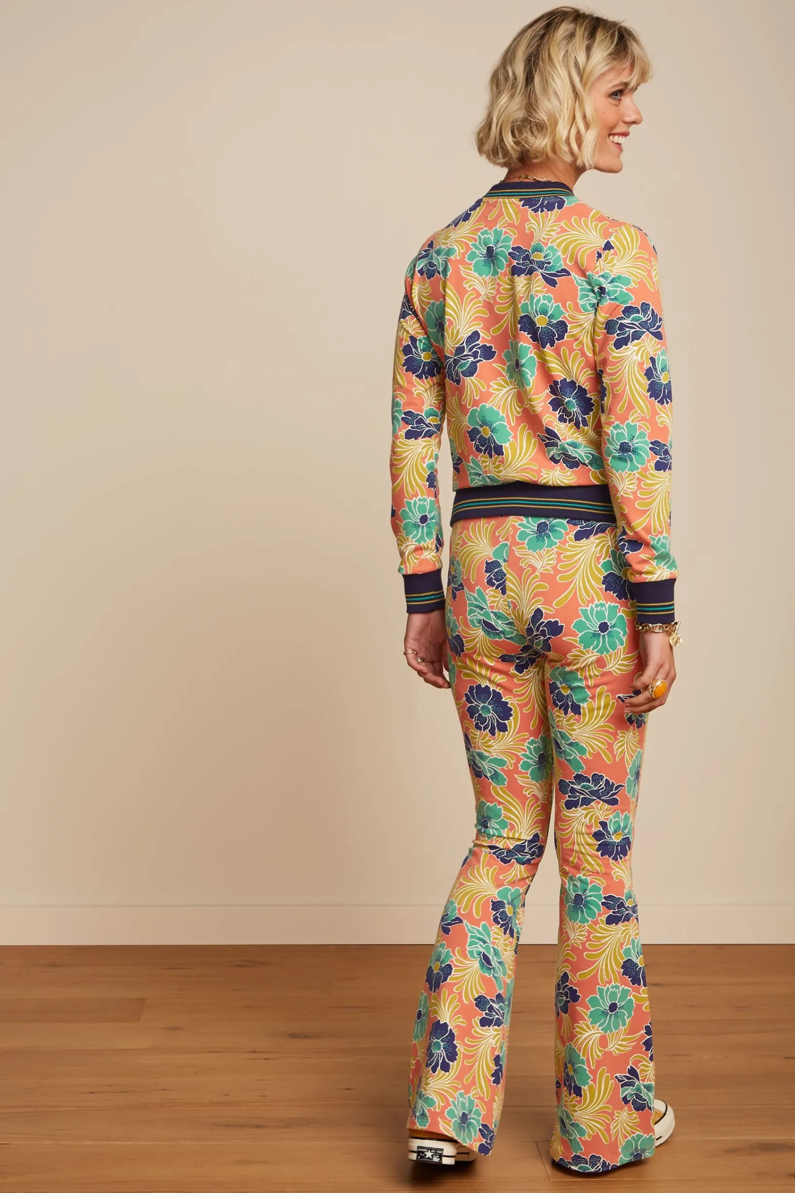 King Louie Broeken|Border Flared Pants Lake Langoustino Orange
