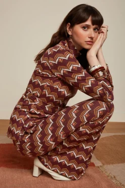 King Louie Broeken|Border Flared Pants Lounge Cabernet Red