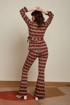 King Louie Broeken|Border Flared Pants Lounge Cabernet Red