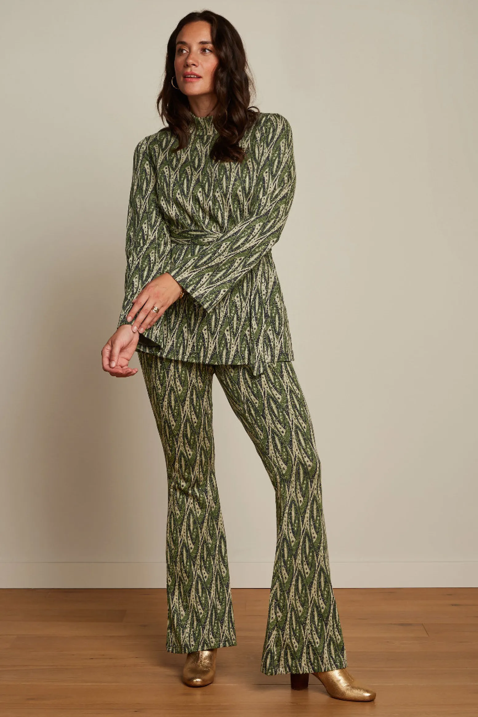King Louie Broeken|Border Flared Pants Victory Blue