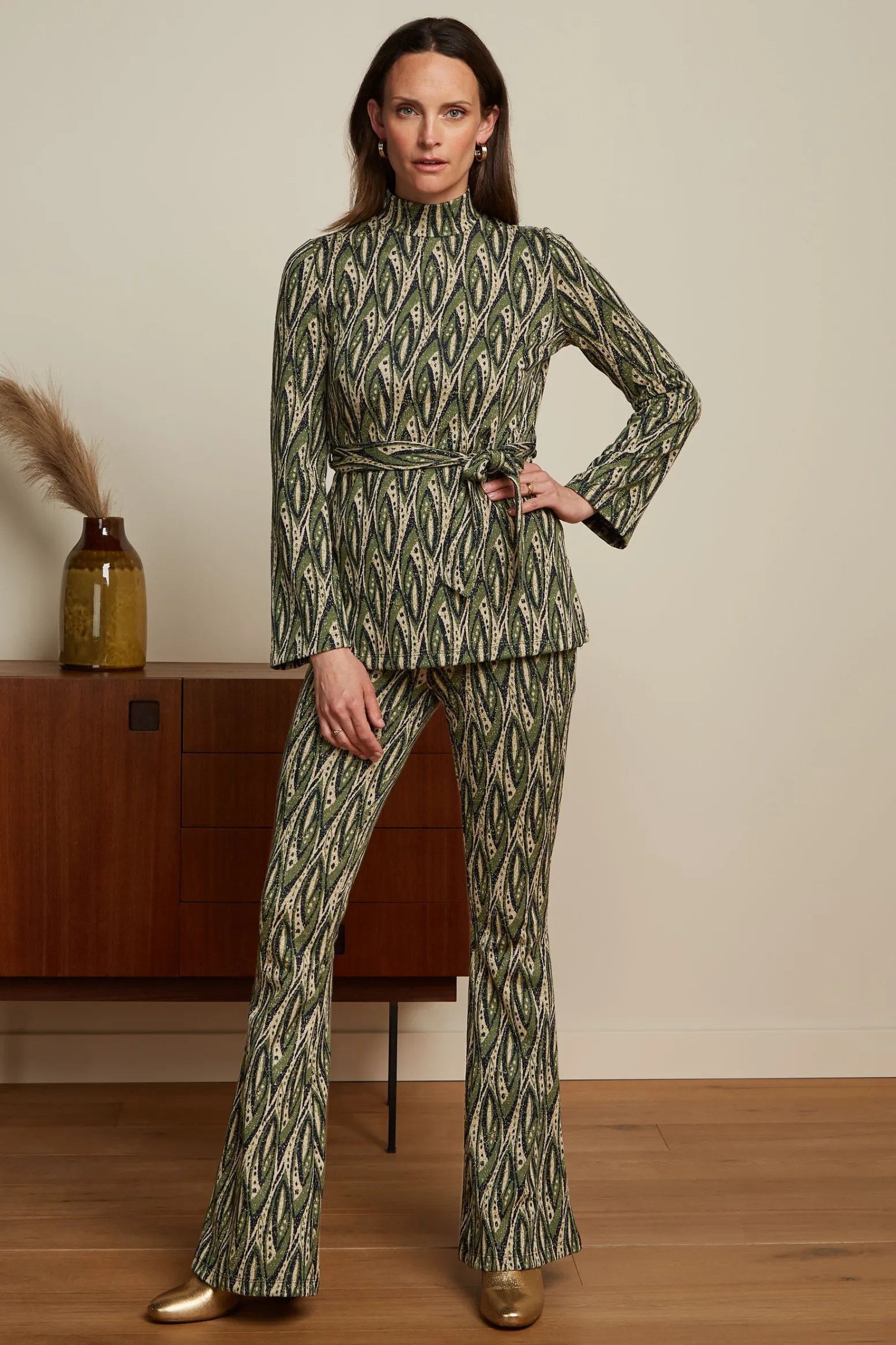 King Louie Broeken|Border Flared Pants Victory Blue