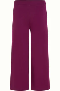 King Louie Broeken|Border Palazzo Cropped Pants Milano Crepe Caspia Purple
