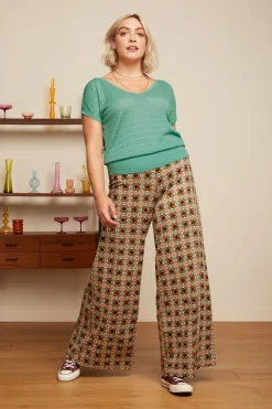 King Louie Broeken|Border Palazzo Pants Casey Black
