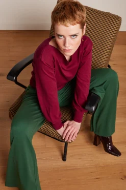 King Louie Broeken|Border Palazzo Pants Milano Crepe Forest Green