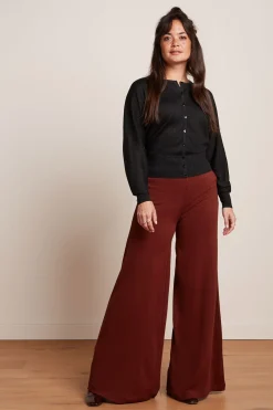 King Louie Broeken|Border Palazzo Pants Milano Crepe Sandelwood Brown