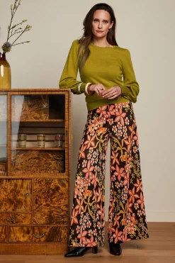 King Louie Broeken|Border Palazzo Pants Morgane Black