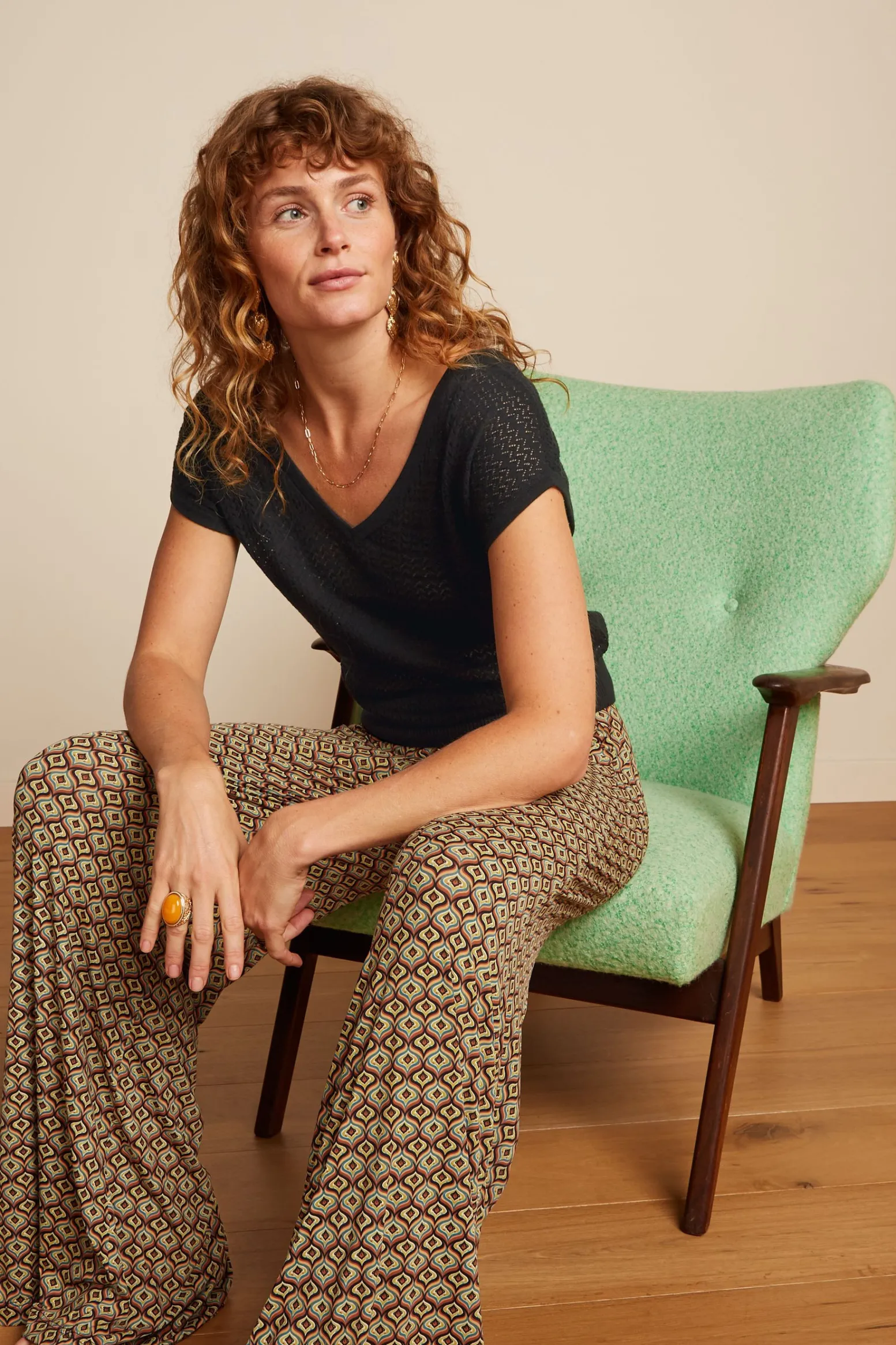 King Louie Broeken|Border Palazzo Pants Smith Umbre