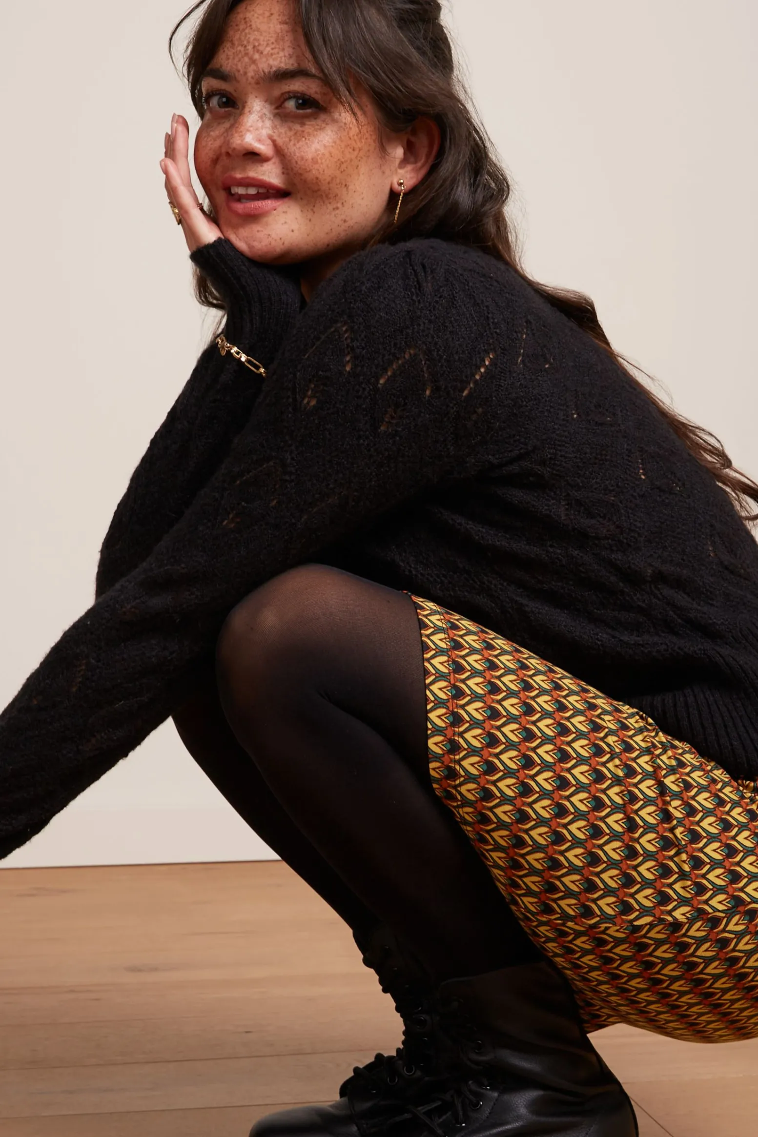 King Louie Rokken|Border Skirt Dandy Black