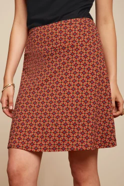 King Louie Rokken|Border Skirt Miro Jalapeno Red
