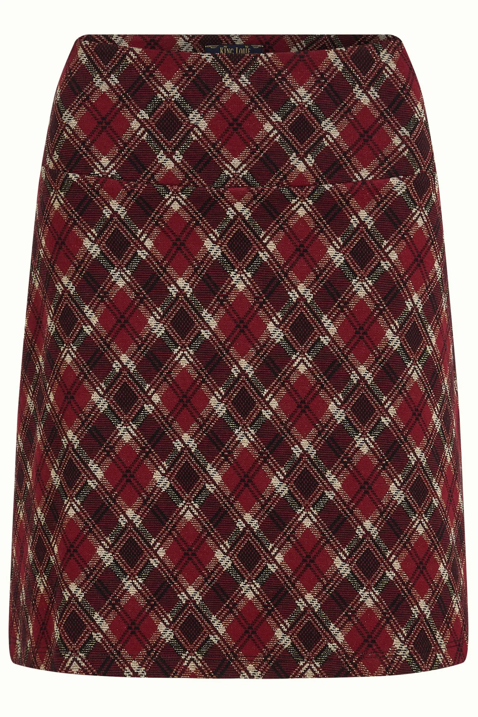 King Louie Rokken|Border Skirt Riley Jacquard Cabernet Red