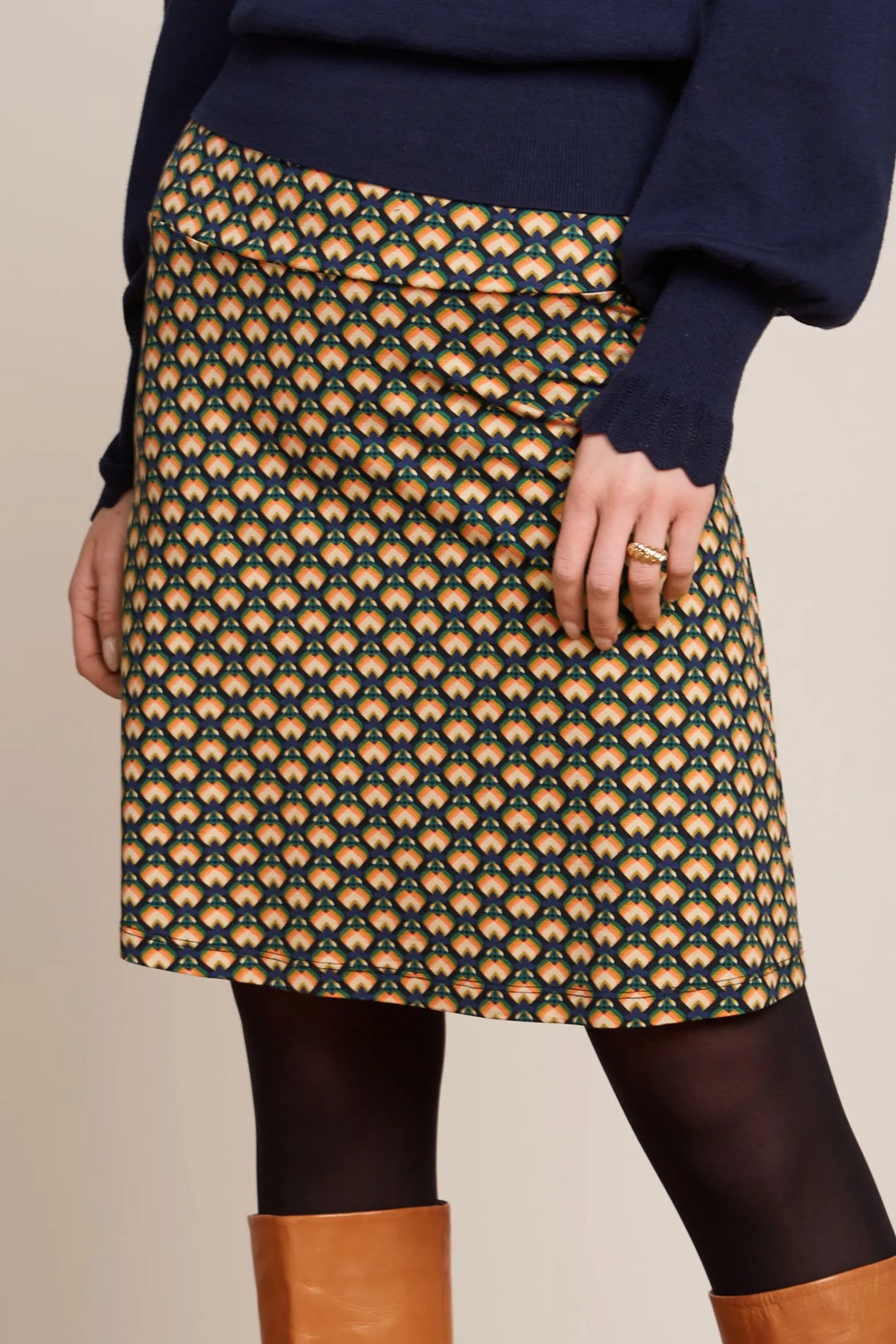 King Louie Rokken|Border Skirt Valet Streeple Blue