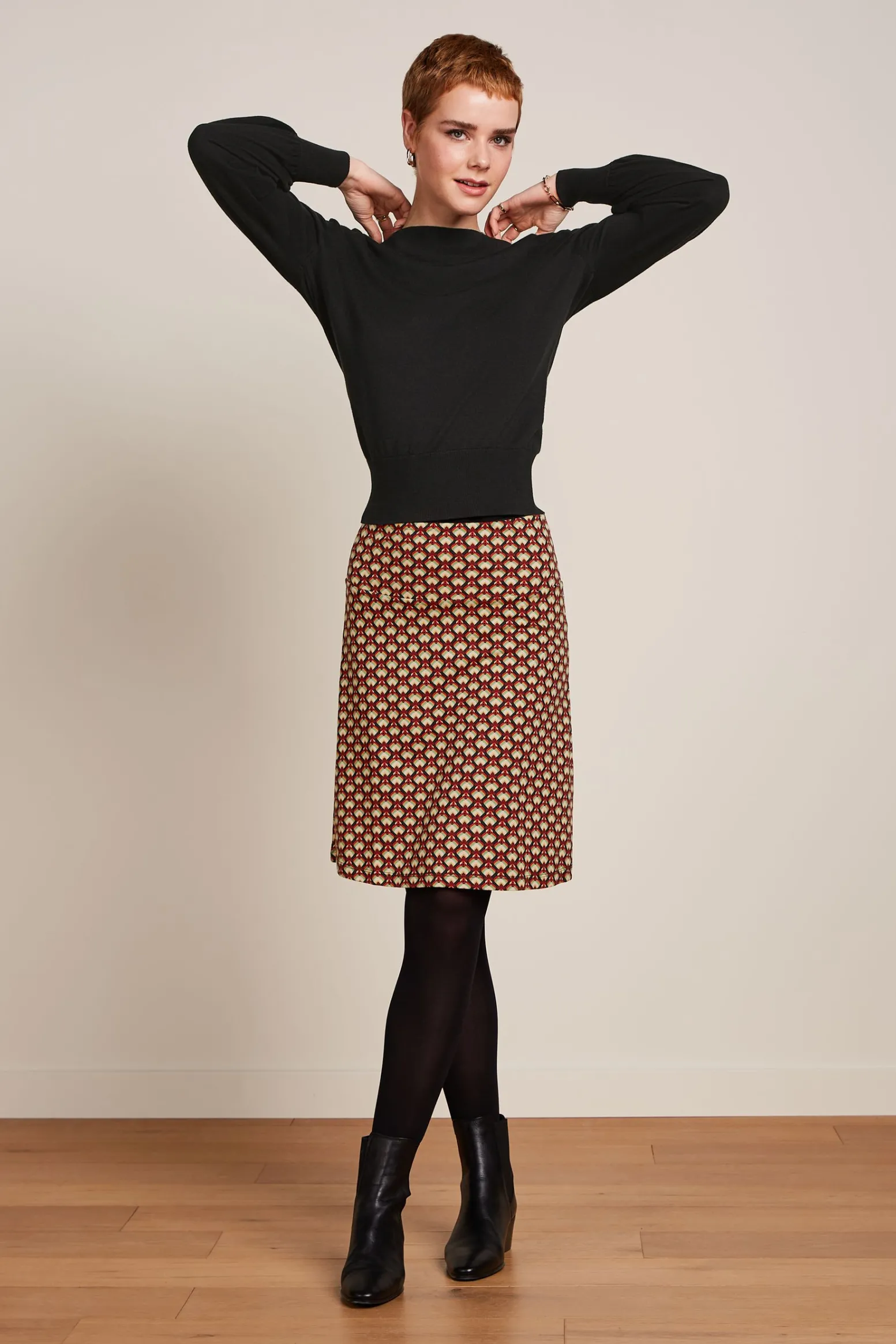 King Louie Rokken|Border Skirt Valet Cabernet Red