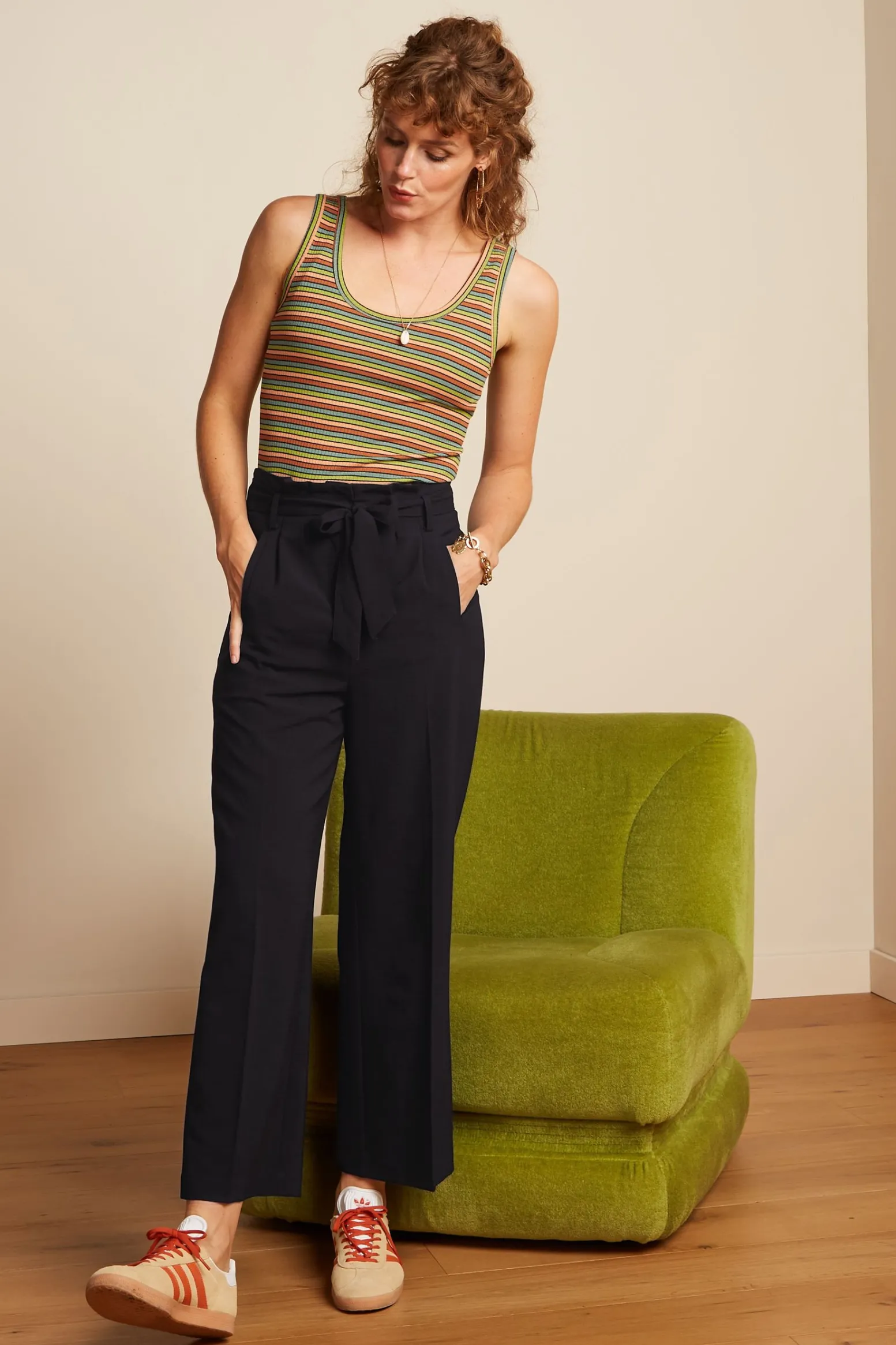 King Louie Tops & Shirts|Brigitta Camisole Cleo Stripe Black