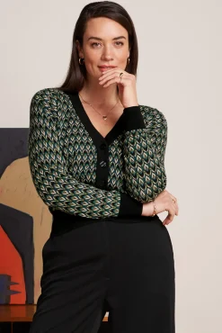 King Louie Vesten|Cardi Deep V Dandy Black