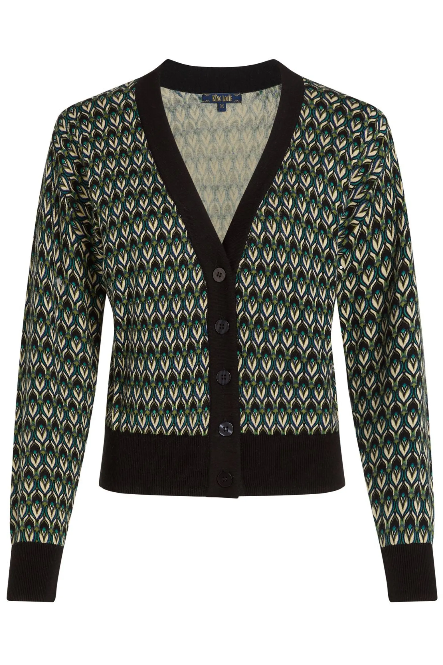 King Louie Vesten|Cardi Deep V Dandy Black
