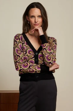 King Louie Vesten|Cardi Deep V Patchouli Olive Green