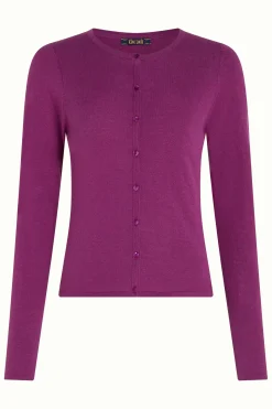 King Louie Vesten|Cardi Roundneck Cocoon Vivid Purple