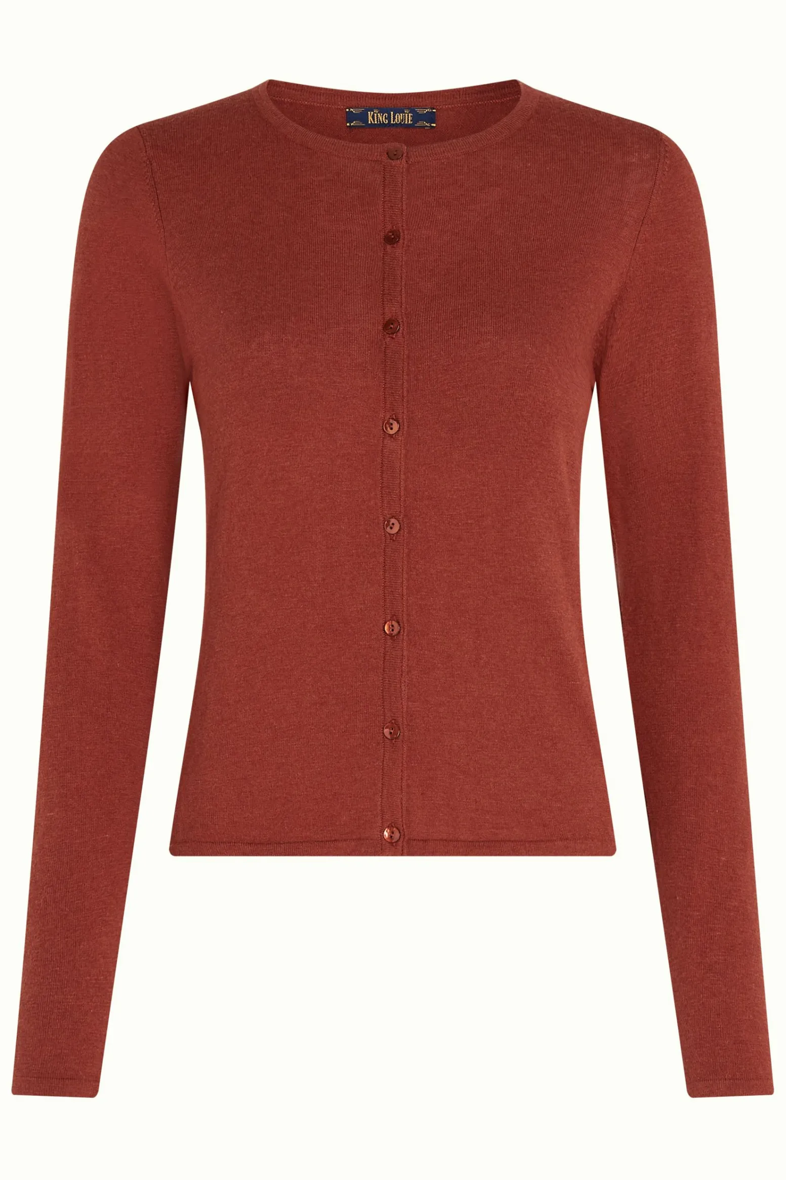 King Louie Vesten|Cardi Roundneck Cocoon Patina Brown